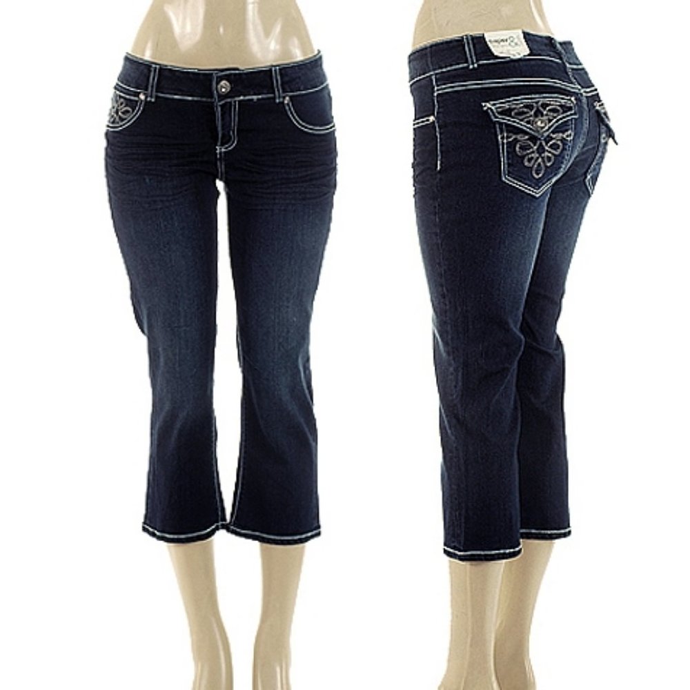 Paper Denim & Cloth dark sandblast Ladies Denim Capri